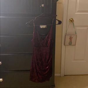 Maroon velvet dress